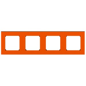 Рамка ABB Levit 4 поста оранжевый / дымчатый чёрный