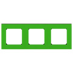 Рамка ABB Levit 3 поста зелёный / дымчатый чёрный