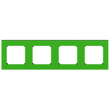Обзор Рамка ABB Levit 4 поста зелёный / дымчатый чёрный