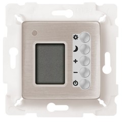 Терморегулятор цифровой с LCD монитором, Nickel Satin.белый