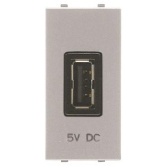 USB зарядное устройство 1 модуль 2000мА ABB Zenit,серебристый (N2185.2 PL)