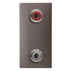 Механизм 2xRCA разъёма, красный+белый, 1-модульный, ABB Zenit, антрацит (N2155.2 AN)