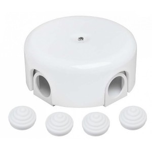 Коробка распределительная D78*30мм ( 4 кабельных ввода в комплекте ) Bironi Лизетта , керамика белый