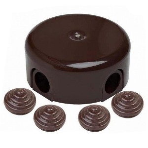 Коробка распределительная D78*30мм(4 кабельных ввода в комплекте) Bironi Лизетта,керамика коричневый