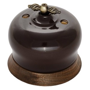 Выключатель перекрестный 1-клавишный Bironi Фаберже, керамика цвет шоколадная ночь