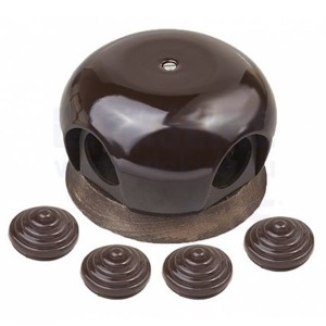 Коробка распределительная D86*50мм (4 кабельных ввода) Bironi Фаберже, керамика цвет шоколадная ночь