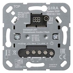 Вставка светодиодного диммера Komfort 2 канала 20-210Вт System 3000 Gira механизм