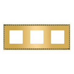 Рамка на 3 постa, гор/верт. Fede TOLEDO, real gold