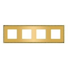 Рамка на 4 постa, гор/верт. Fede TOLEDO, real gold