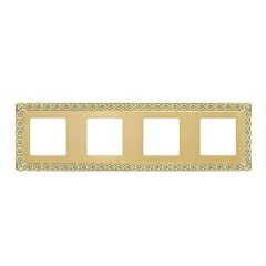 Рамка на 4 поста гор./верт. Fede SAN SEBASTIAN, bright gold