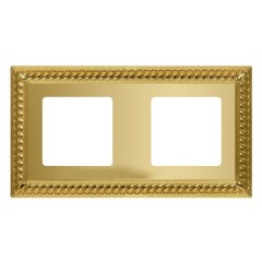 Рамка на 2 поста гор/верт. Fede SEVILLA, bright gold