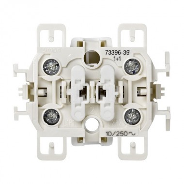 Обзор Выключатель двухклавишный кнопочный для управления жалюзи, 10А 250В, S73,  Simon 73 Loft
