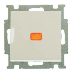 Выключатель одноклавишный с подсветкой АВВ Basic 55, слоновая кость (2006/1 UCGL-92-507) (бежевый)