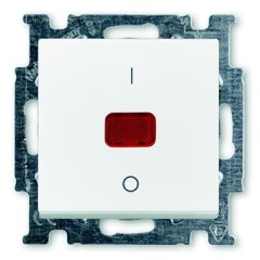 Выключатель с клавишей, 2-полюсный, 20 А, ABB Basic 55 альпийский белый (1020/2 UCK-94)