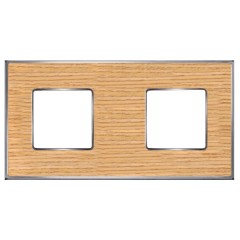 Рамка 2-ная Fede Vintage Wood, oak-bright chrome