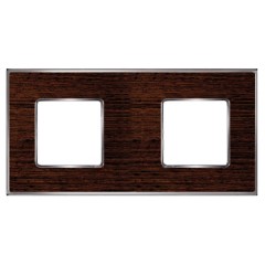 Рамка 2-ная Fede Vintage Wood, wengue-bright chrome