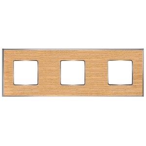 Рамка 3-ная Fede Vintage Wood, oak-bright chrome