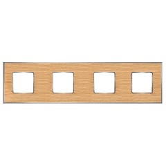 Рамка 4-ная Fede Vintage Wood, oak-bright chrome