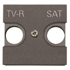 Накладка для TV-R-SAT розетки 2 модуля ABB Zenit, антрацит (N2250.1 AN)