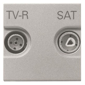 Купить Розетка TV-R-SAT простая  ABB Zenit, серебристый (N2251.3 PL)