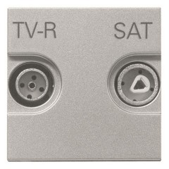 Розетка TV-R-SAT оконечная  ABB Zenit, серебристый (N2251.7 PL)