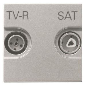 Купить Розетка TV-R-SAT проходная  ABB Zenit, серебристый (N2251.8 PL)