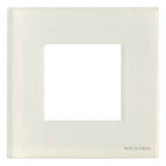 Рамка 1-постовая, 2-модульная, серия Zenit, стекло белое (N2271 CB)