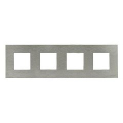 Рамка 4-постовая, серия Zenit, натуральная сталь (N2274 OX)