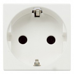 Розетка 220В с/з со шторками 16А ABB Zenit, альпийский белый (N2288 BL)