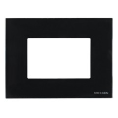 Рамка итальянского стандарта на 3 модуля, серия Zenit, стекло чёрное (N2473 CN)