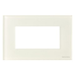 Рамка итальянского стандарта на 4 модуля, серия Zenit, стекло белое (N2474 CB)