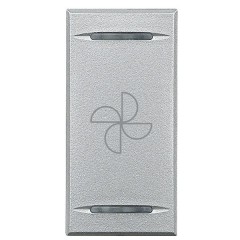 Клавиши с символами для системы автоматизации для 2 функций 1м"вентилятор" Bticino Axolute алюминий