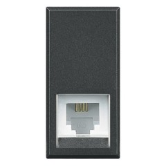 Телефонная розетка RJ11 1 модуль Axolute Антрацит