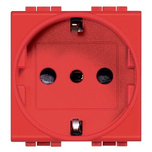 Обзор Розетка 2К+З модуля со шторками винтовые клеммы  LivingLight Красный