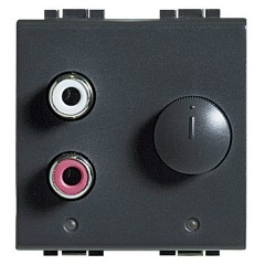 Встраиваемый разъем RCA для внешней стереосистеме 2м Bticino MyHOME LivingLight антрацит
