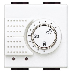 Термостат комнатный с релейным выходом на один контакт 2А 250В 2 модуля LivingLight Белый