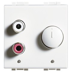Встраиваемый разъем RCA для внешней стереосистеме 2м Bticino MyHOME LivingLight белый