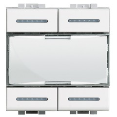 Сценарный выключатель может быть настроен на 4 независимых сценария Bticino LivingLight белый