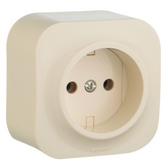 Розетка Legrand Quteo без заземления слоновая кость [уп 20шт] (бежевый)