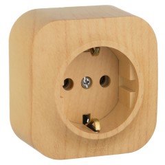 Розетка Legrand Quteo с заземлением дерево [уп 20шт]