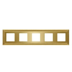 Рамка на 5 поста гор/верт. Fede SEVILLA, bright gold