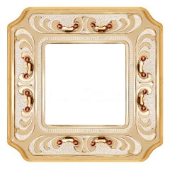 Рамка 1-ная Fede Siena Crystal De Luxe Palace, gold white patina