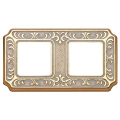Рамка 2-ная Fede SIENA, gold white patina