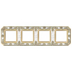 Рамка 4-ная Siena Smalto Italiano Fede Pearl White