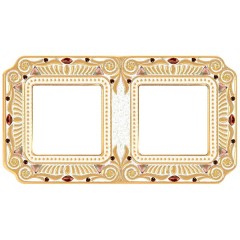 Рамка 2-ная Fede Firenze Crystal De Luxe Palace, gold white patina