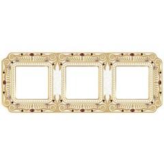 Рамка 3-ная Fede Firenze Crystal De Luxe Palace, gold white patina