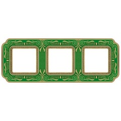 Рамка 3-ная Fede Firenze Smalto Italiano, emerald green
