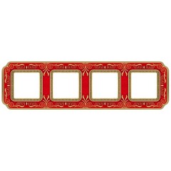 Рамка 4-ная Fede Firenze Smalto Italiano, ruby red
