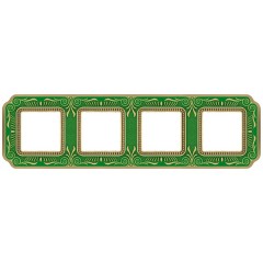 Рамка 4-ная Fede Firenze Smalto Italiano, emerald green