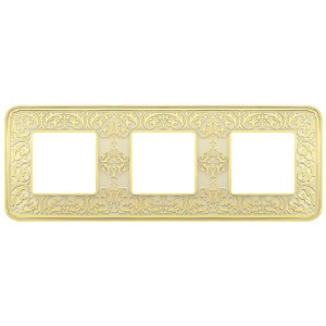 Обзор Рамка 3-ная Fede EMPORIO, gold white patina